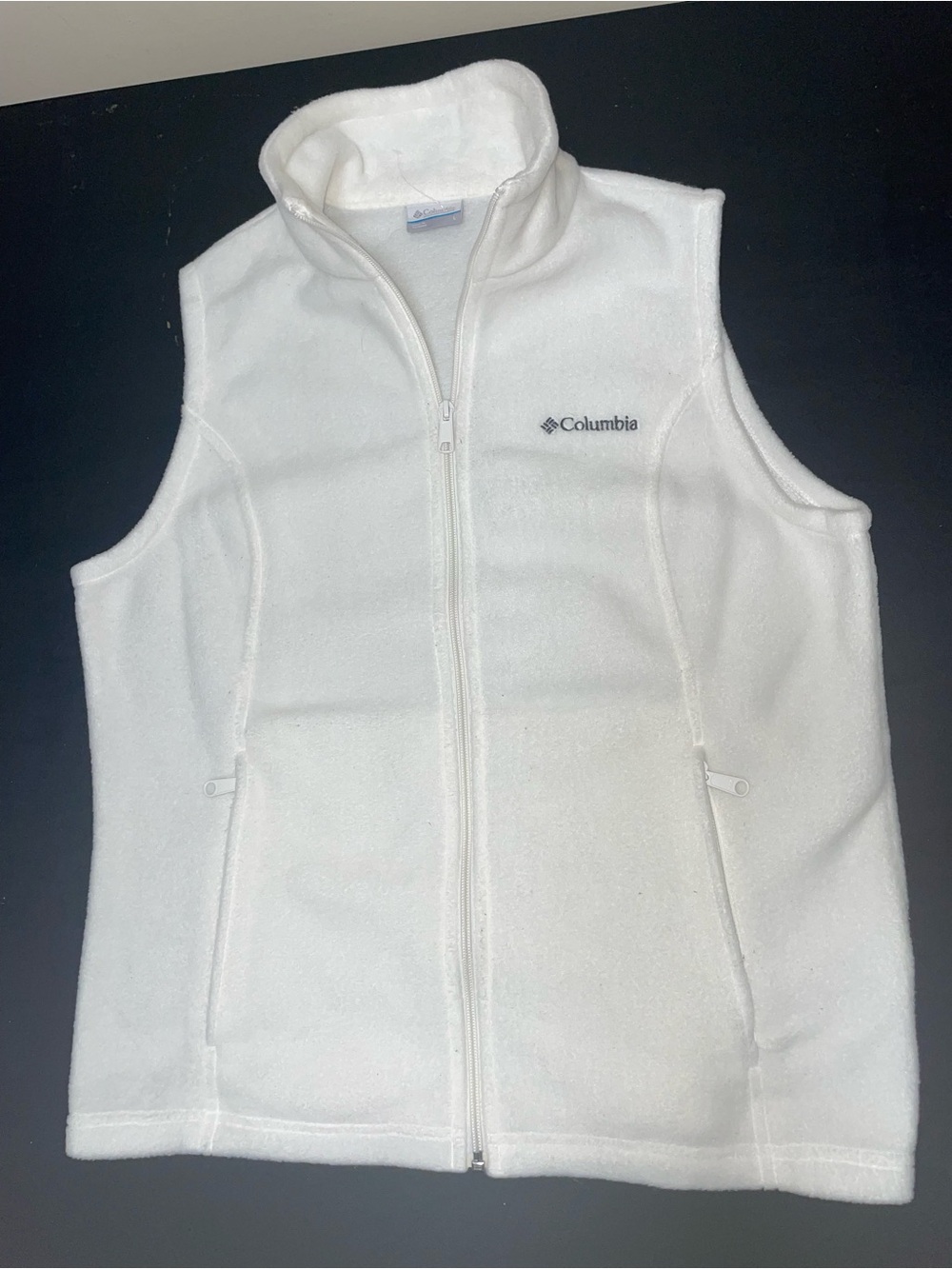 Columbia White Fleece Vest